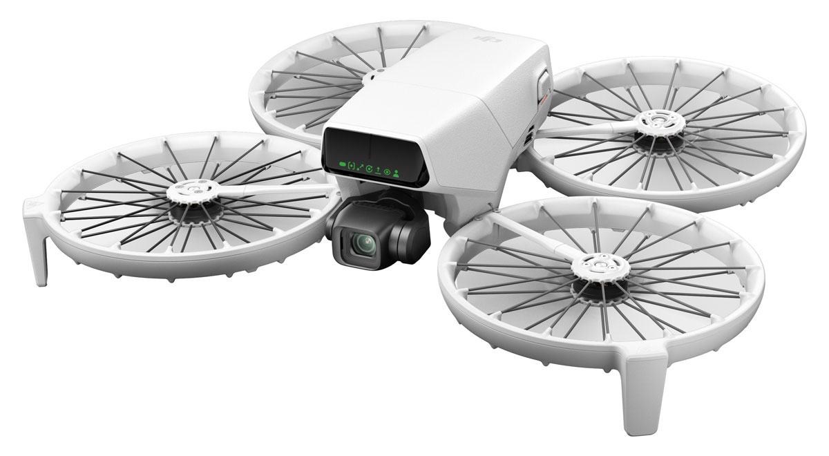Dron DJI Flip - Blick von vorne im Winkel