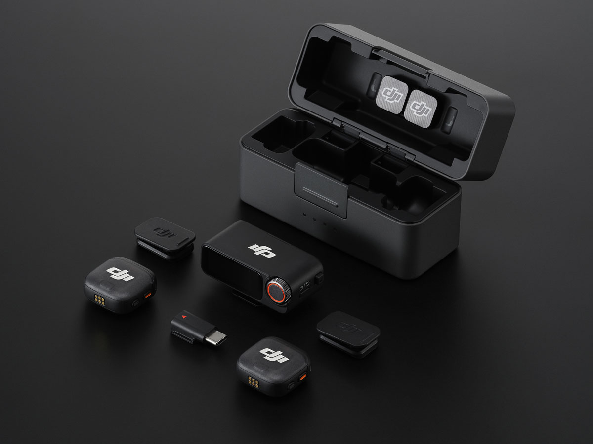 DJI Mic 3 (2 TX + 1 RX) - Grafik mit Hintergrund