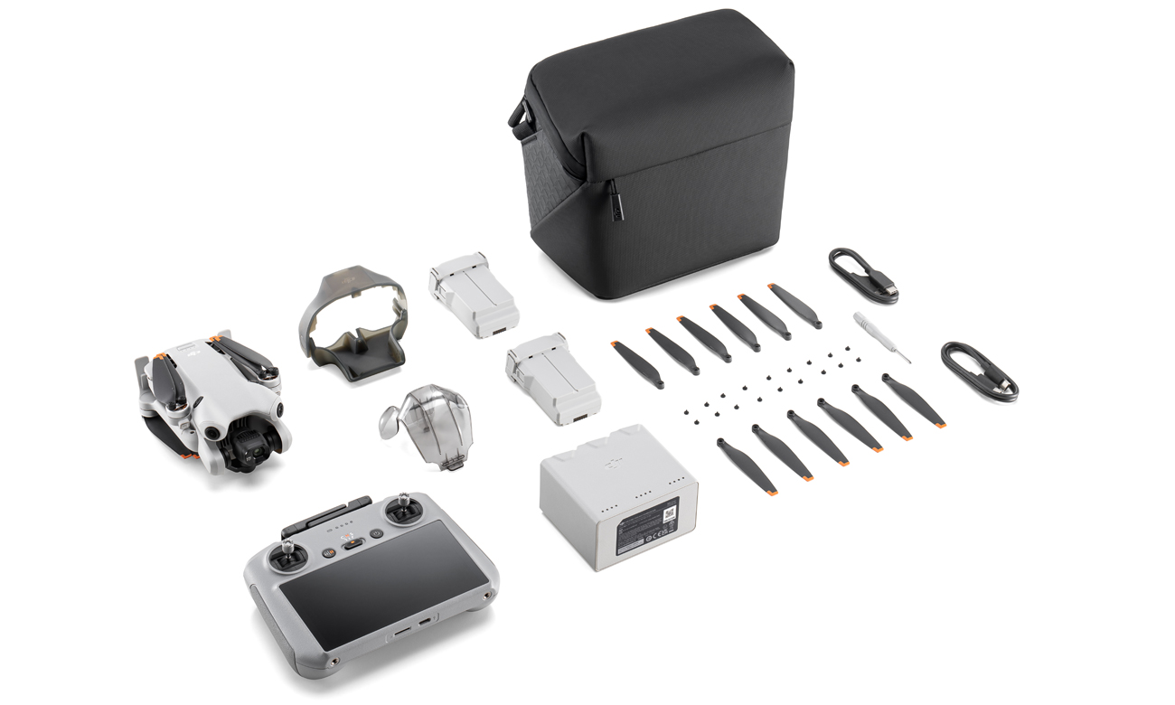 Dron DJI Mini 4 Pro mit RC 2 Controller - Inhalt des Fly More Combo Sets