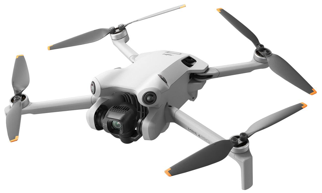 Dron DJI Mini 4 Pro - Widok od przodu pod kątem