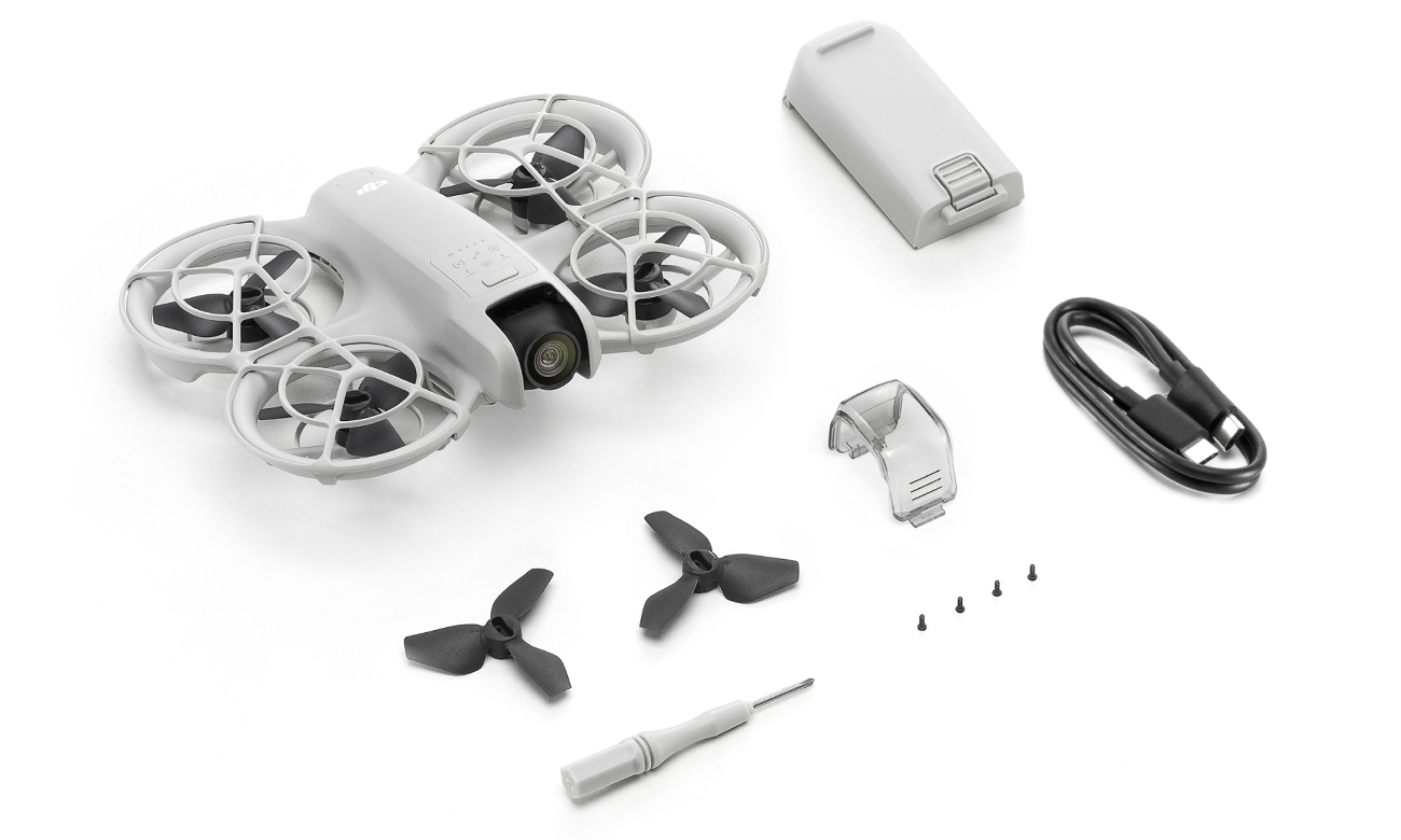 Inhalt des Standardsets der Drohne DJI Neo