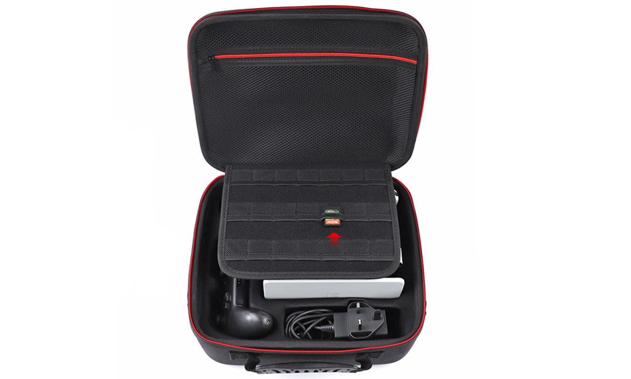 Dobe TNS-1898B Tasche für die Nintendo Switch Konsole - Ansicht des Inneren