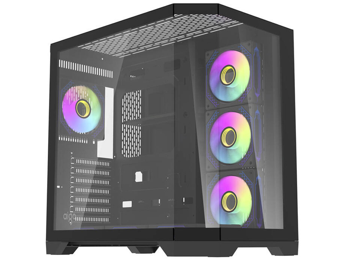 Gehäuse DaekFlash FT418 PRO Schwarz + 7 ARGB-Lüfter