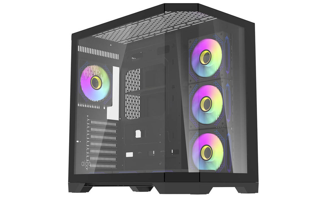 Gehäuse DaekFlash FT418 PRO Schwarz + 7 ARGB-Lüfter