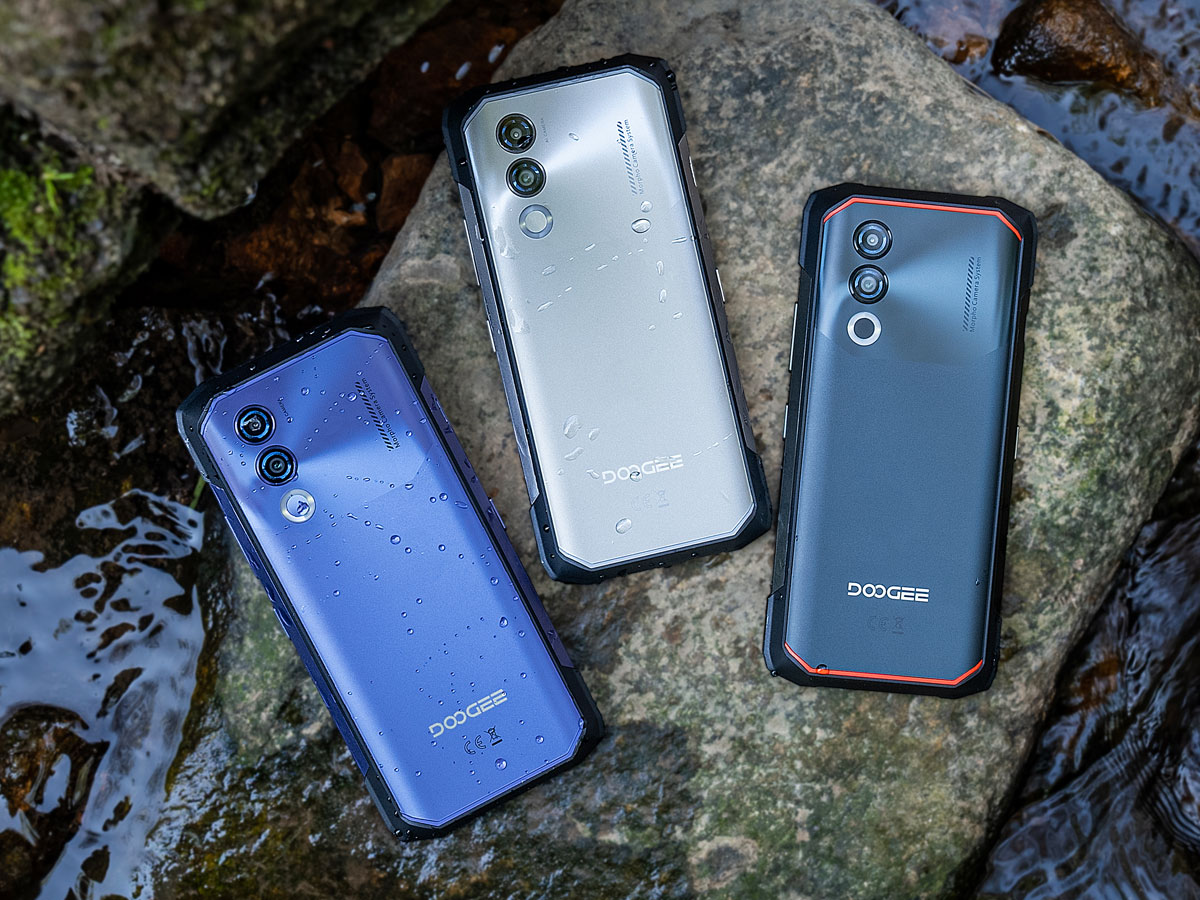 Smartphone Doogee Blade 20 Präsentation aller Farben auf Stein