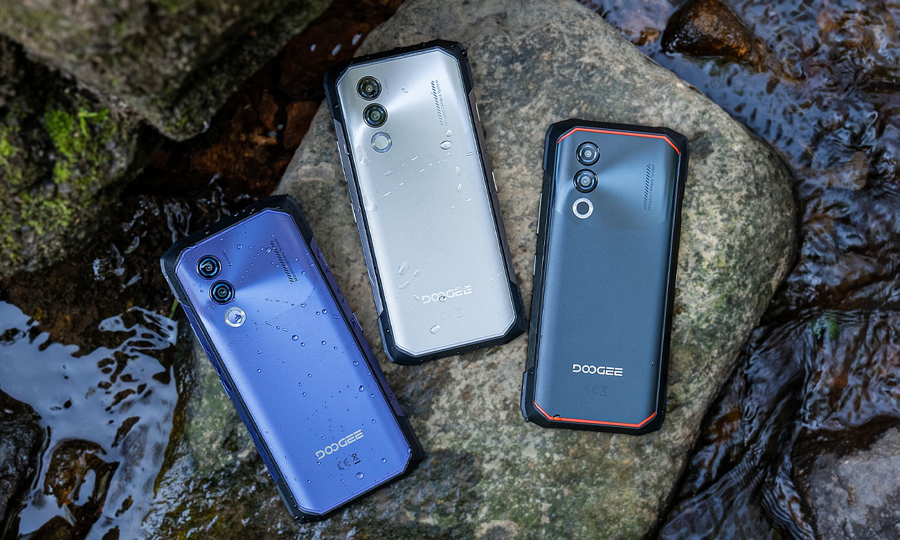 Smartphone Doogee Blade 20 Präsentation aller Farben auf Stein