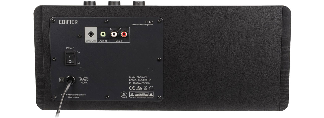 Edifier D12 Anschlüsse