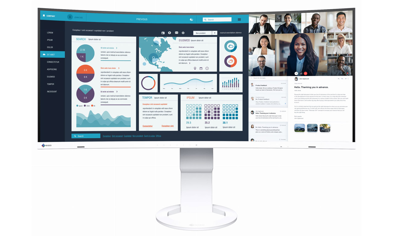 Geschäftsmonitor Eizo EV3895-WT Curved