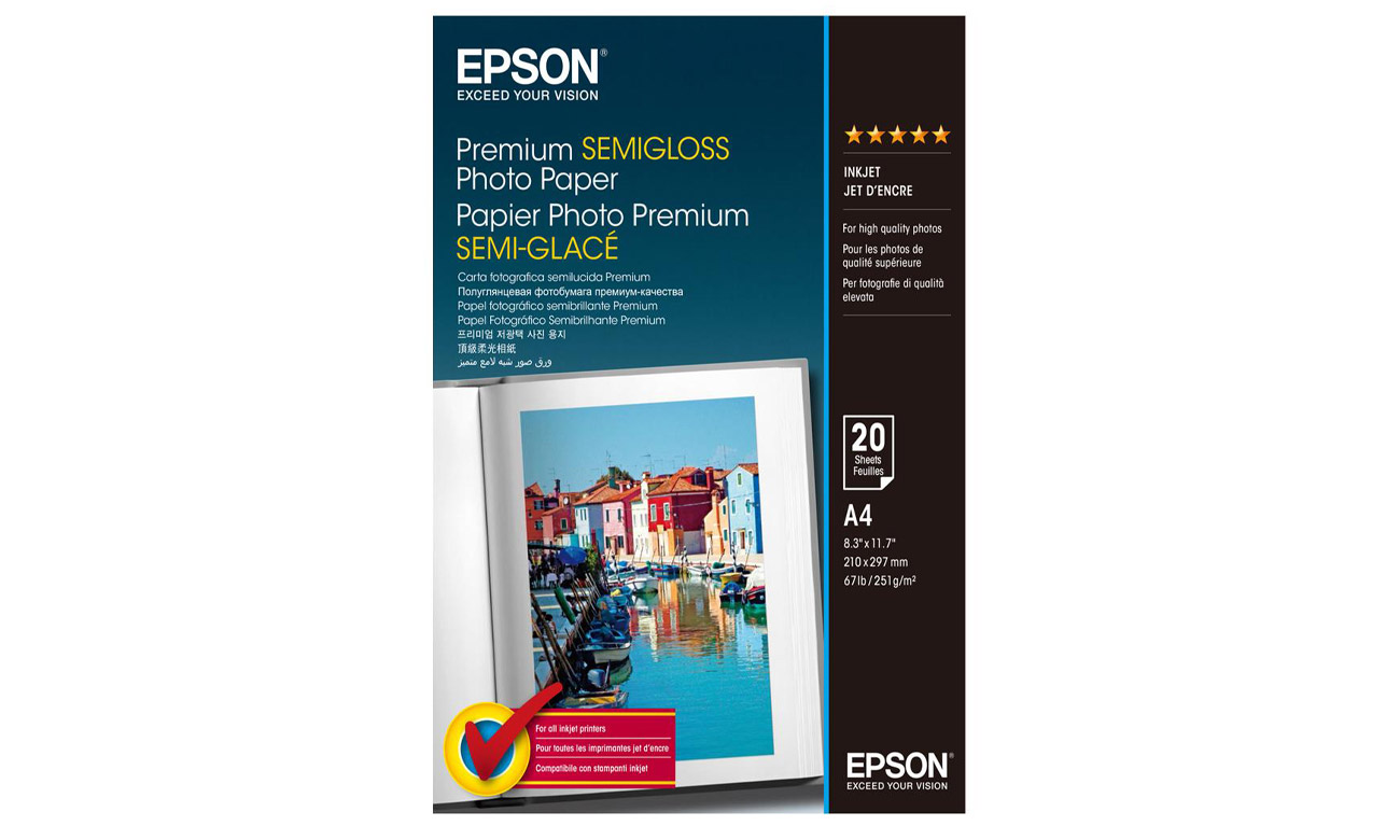 Verpackung des Epson Premium Semi-Gloss Fotopapiers
