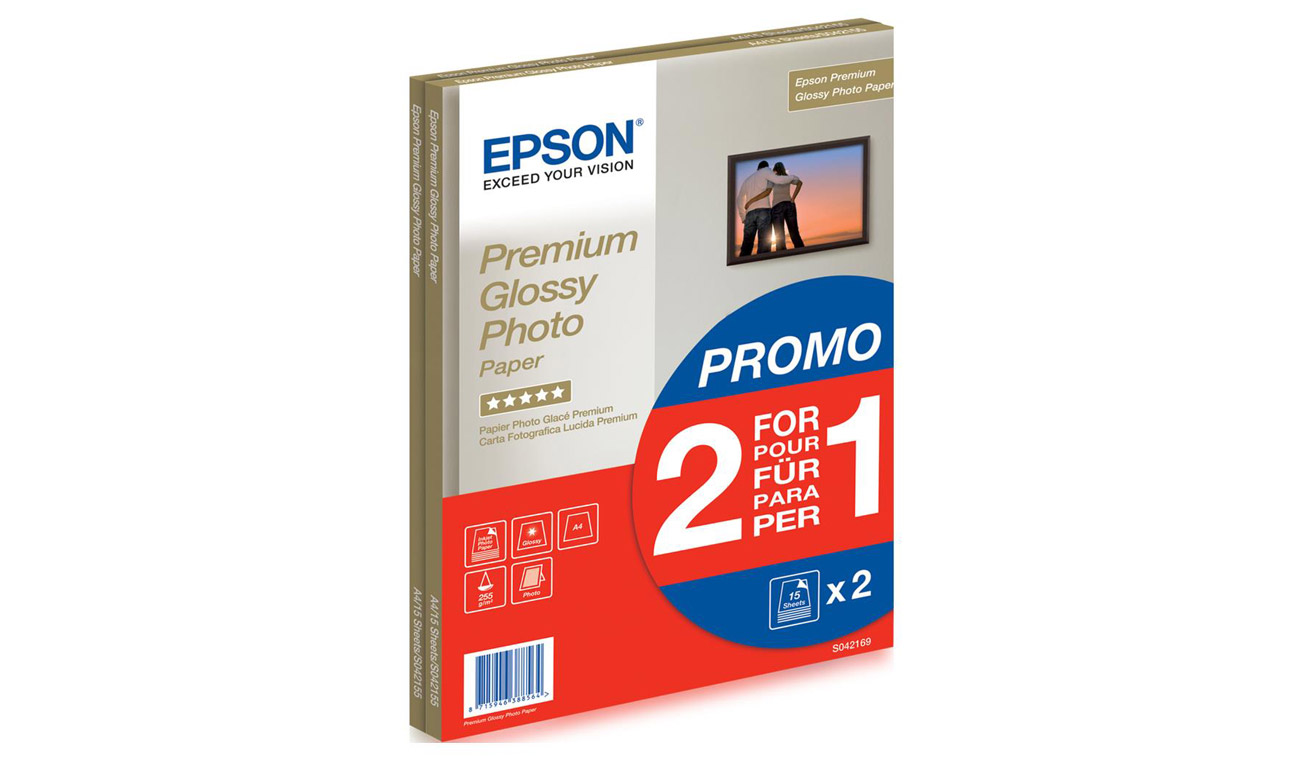 Epson Premium Glossy Fotopapier A4 (2x15 Blatt)