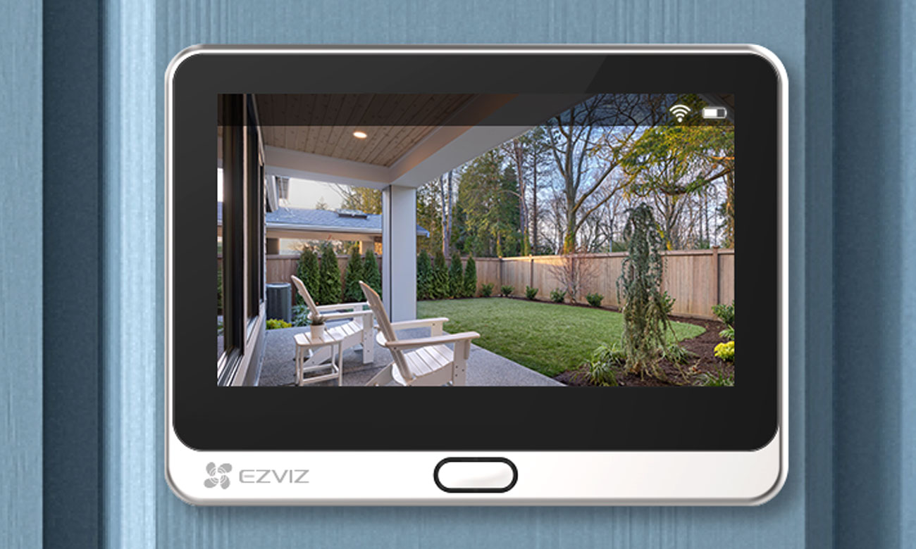 Kabellose Türklingel mit Türspion EZVIZ DP2C - 4,3-Zoll-Bildschirm