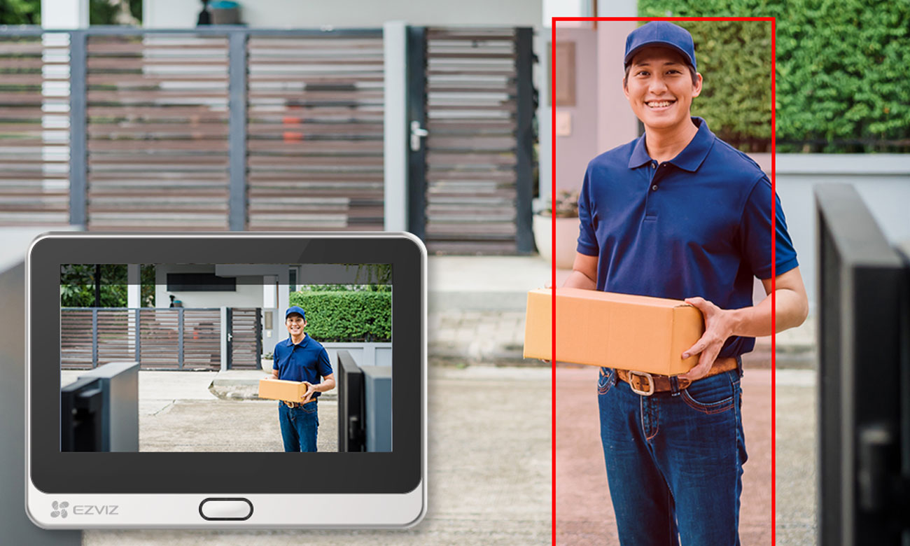 Kabellose Türklingel mit Türspion EZVIZ DP2C - Bewegungserkennung