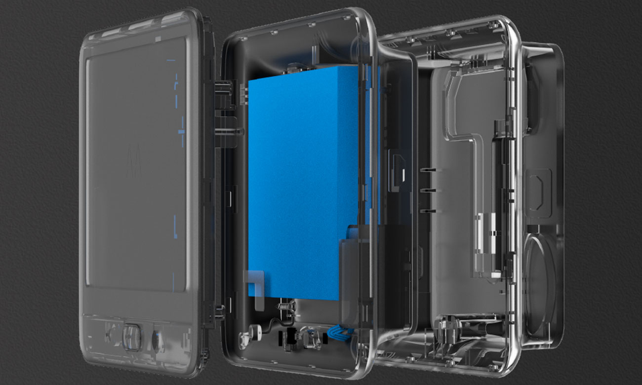 Kabellose Türklingel mit Türspion EZVIZ DP2C - Gehäusequerschnitt des DP2C-Geräts