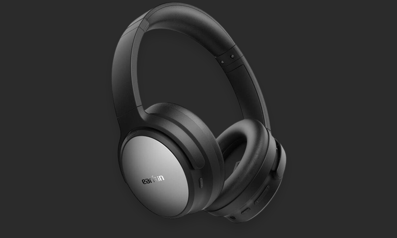 Drahtlose Kopfhörer EarFun Tune Pro Schwarz - Gesamtansicht, Grafik mit Hintergrund