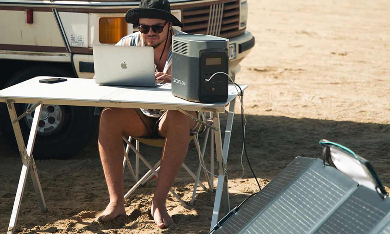 Ecoflow Delta 2 ładowanie energią słoneczną