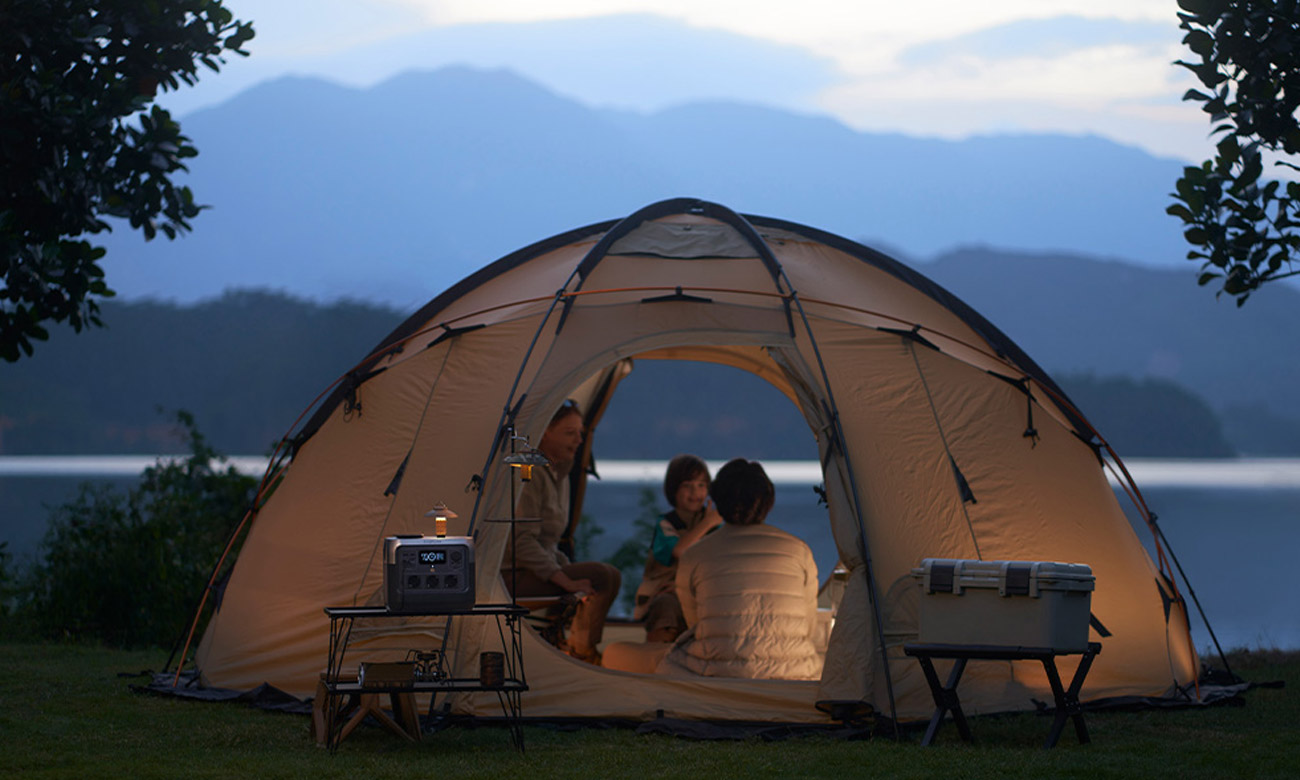 EcoFlow River 2 Pro unter einem Zelt