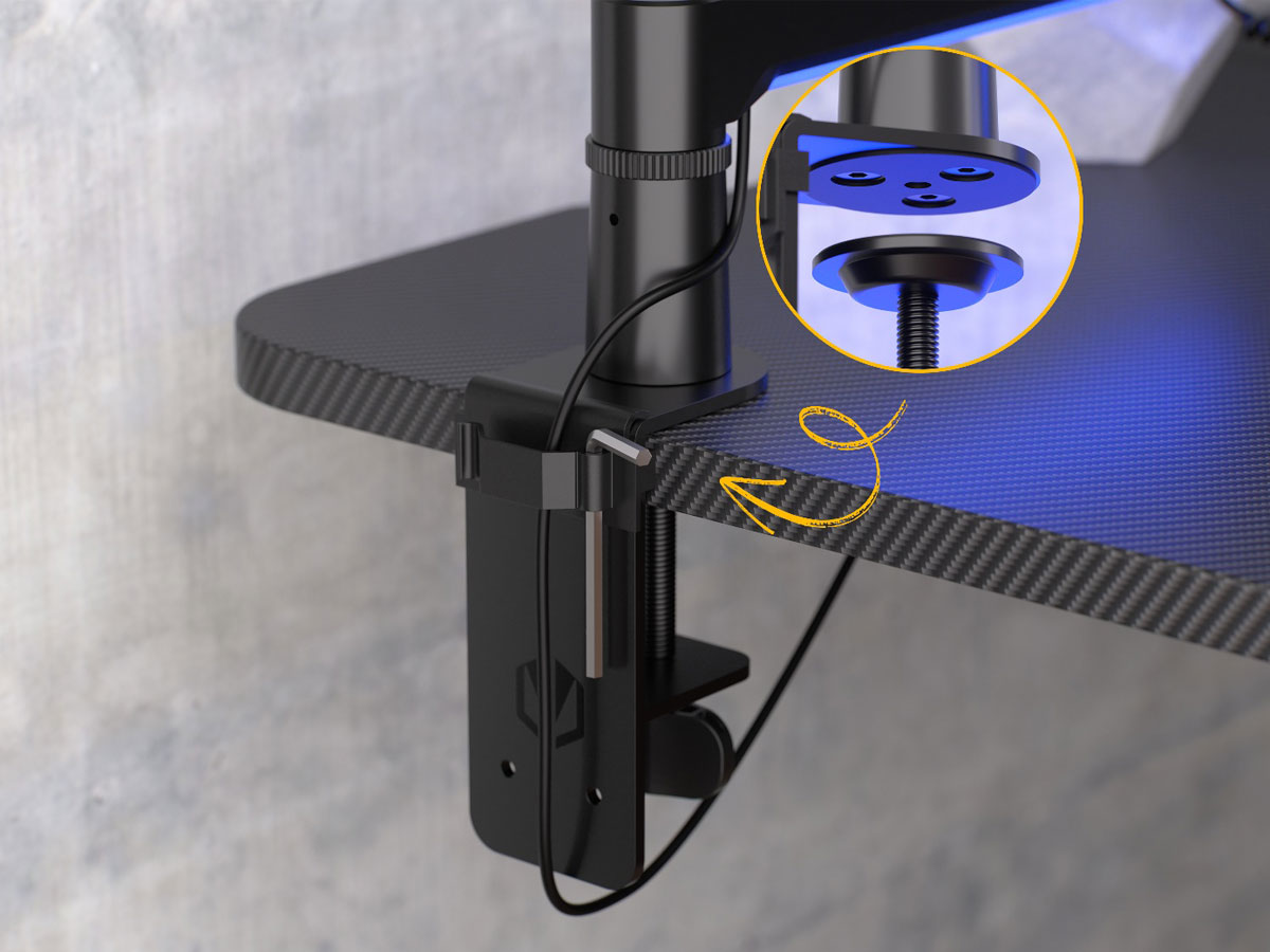 Mikrofonarm ENDORFY Broadcast Low Profile RGB Boom Arm - Robuste und funktionale Konstruktion