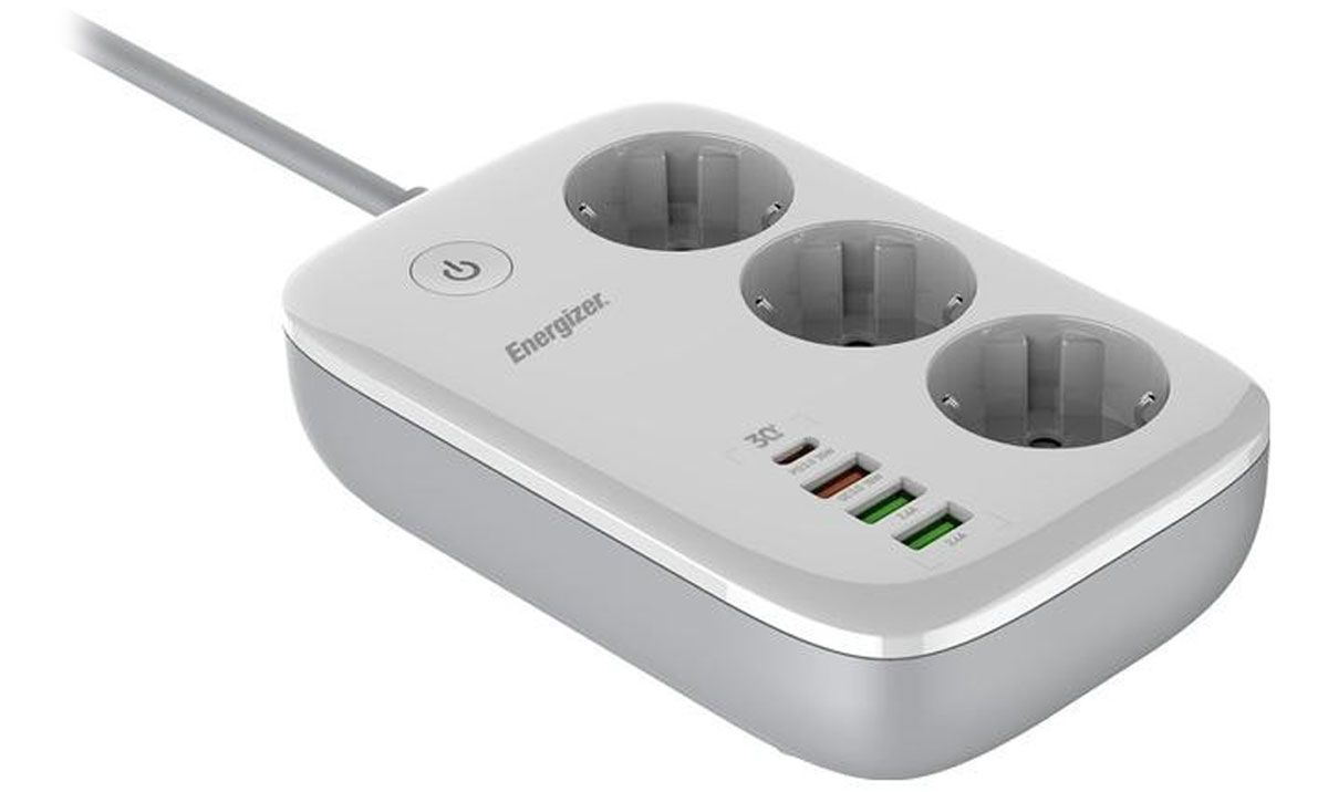 Energizer Steckdosenleiste mit WiFi und App-Steuerung, 3 Steckdosen
