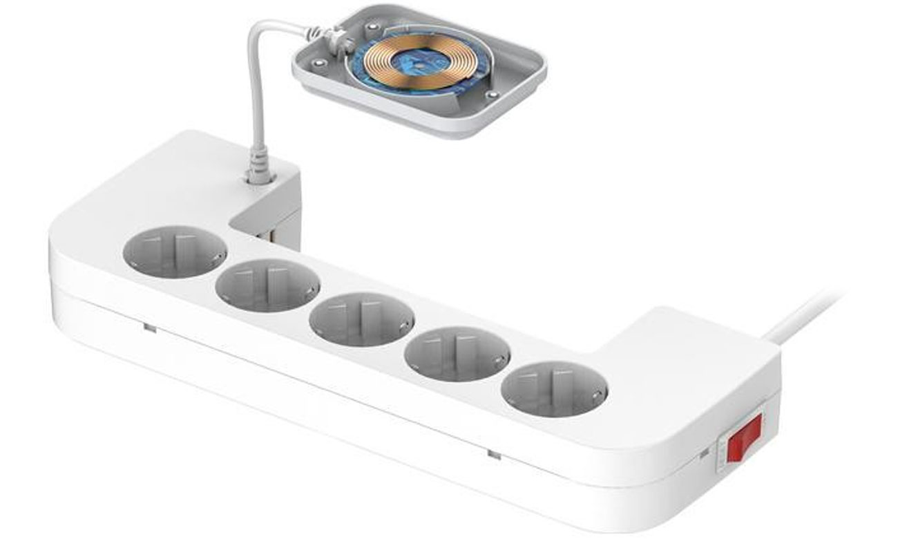 Energizer Überspannungsschutzleiste mit 5 Steckdosen, 2 Steckdosen