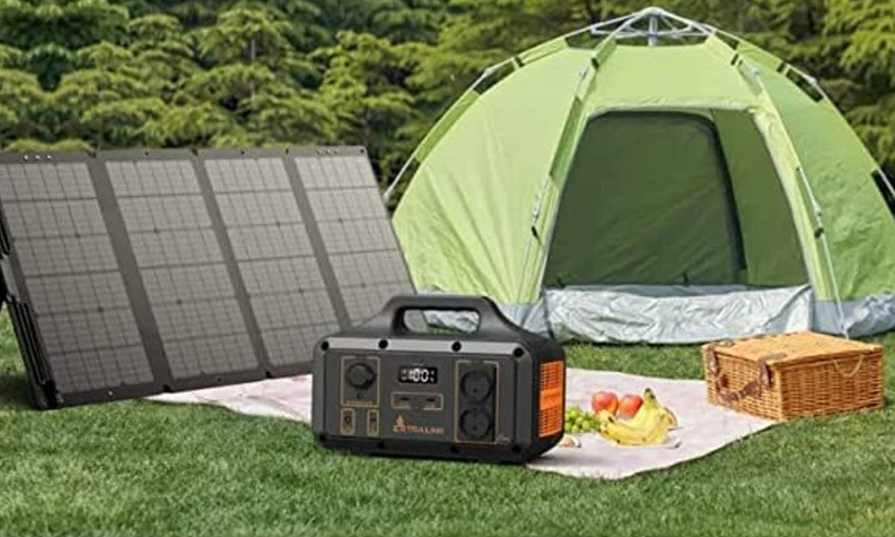 Solarpanel ExtraLink EPS-120W auf dem Campingplatz
