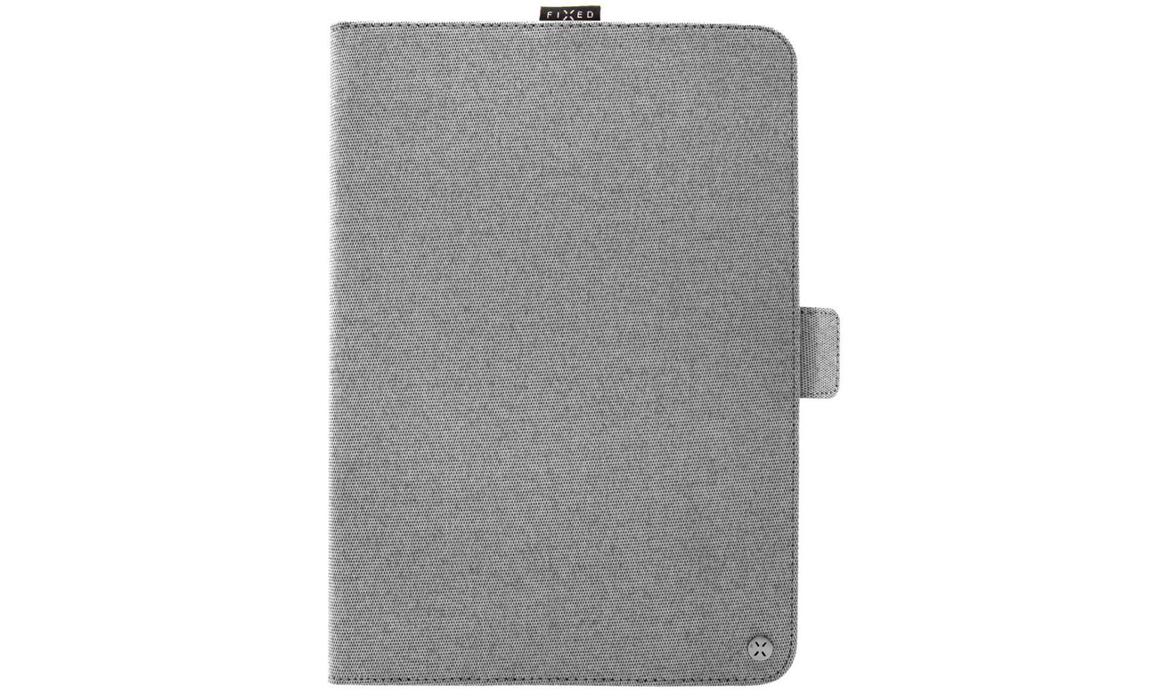 Etui FIXED Novel Fabric für Tablets 10,1'' Grau - Vorderansicht, geschlossen