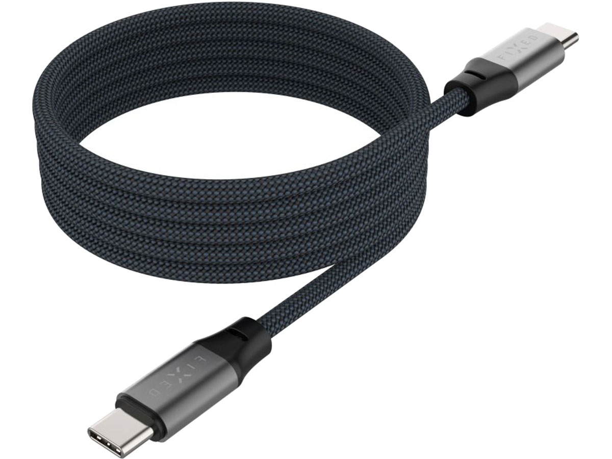 FIXED magnetischer Geflochtener Kabel USB-C/USB-C 2 m 240 W grau