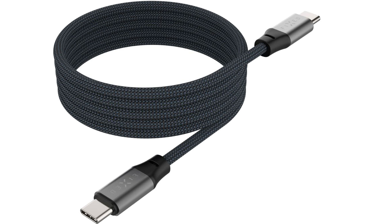 FIXED magnetischer Geflochtener Kabel USB-C/USB-C 2 m 240 W grau