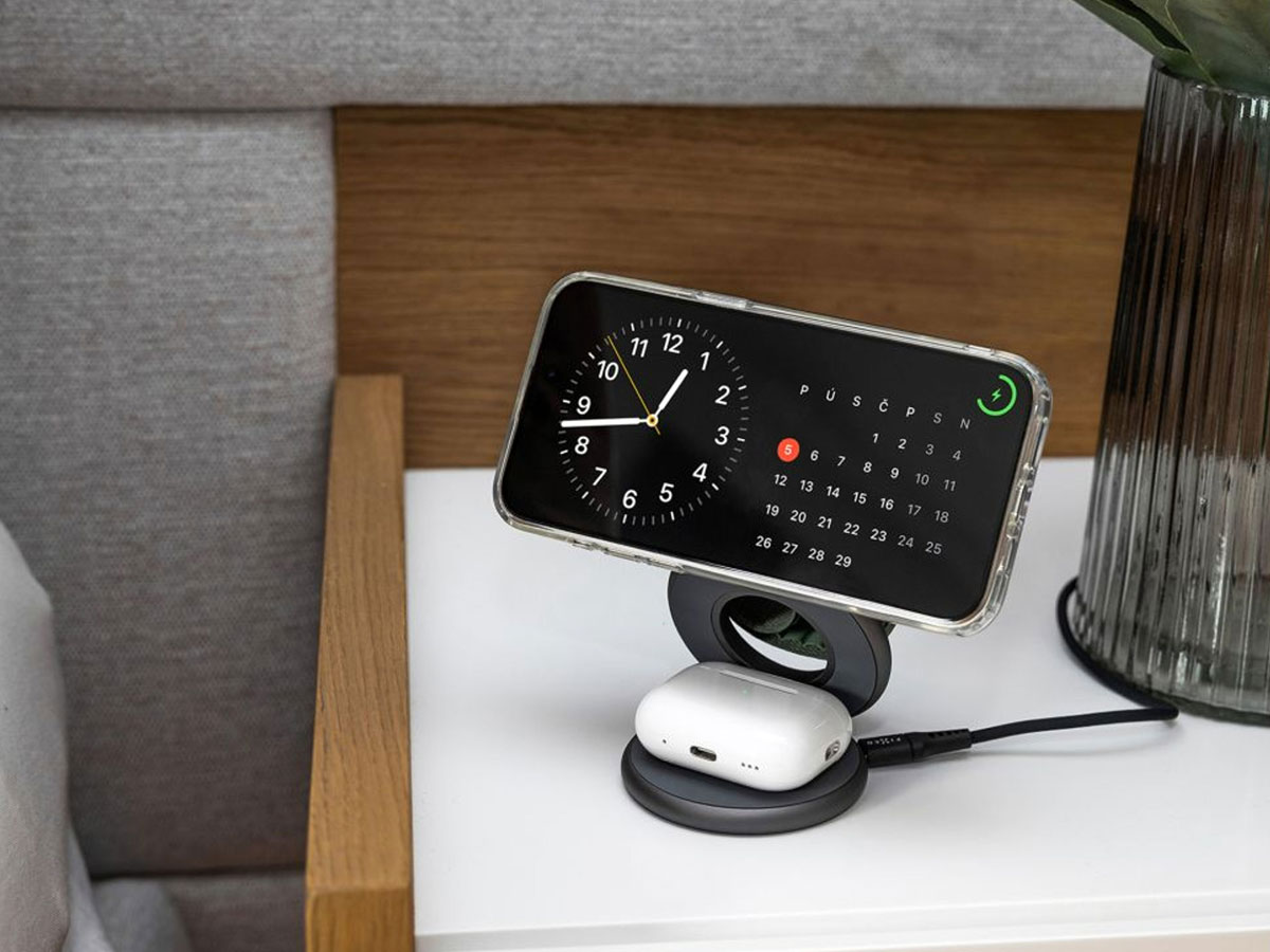 FIXED Induktive Ladestation 3 in 1 MagPowerstation Round grau