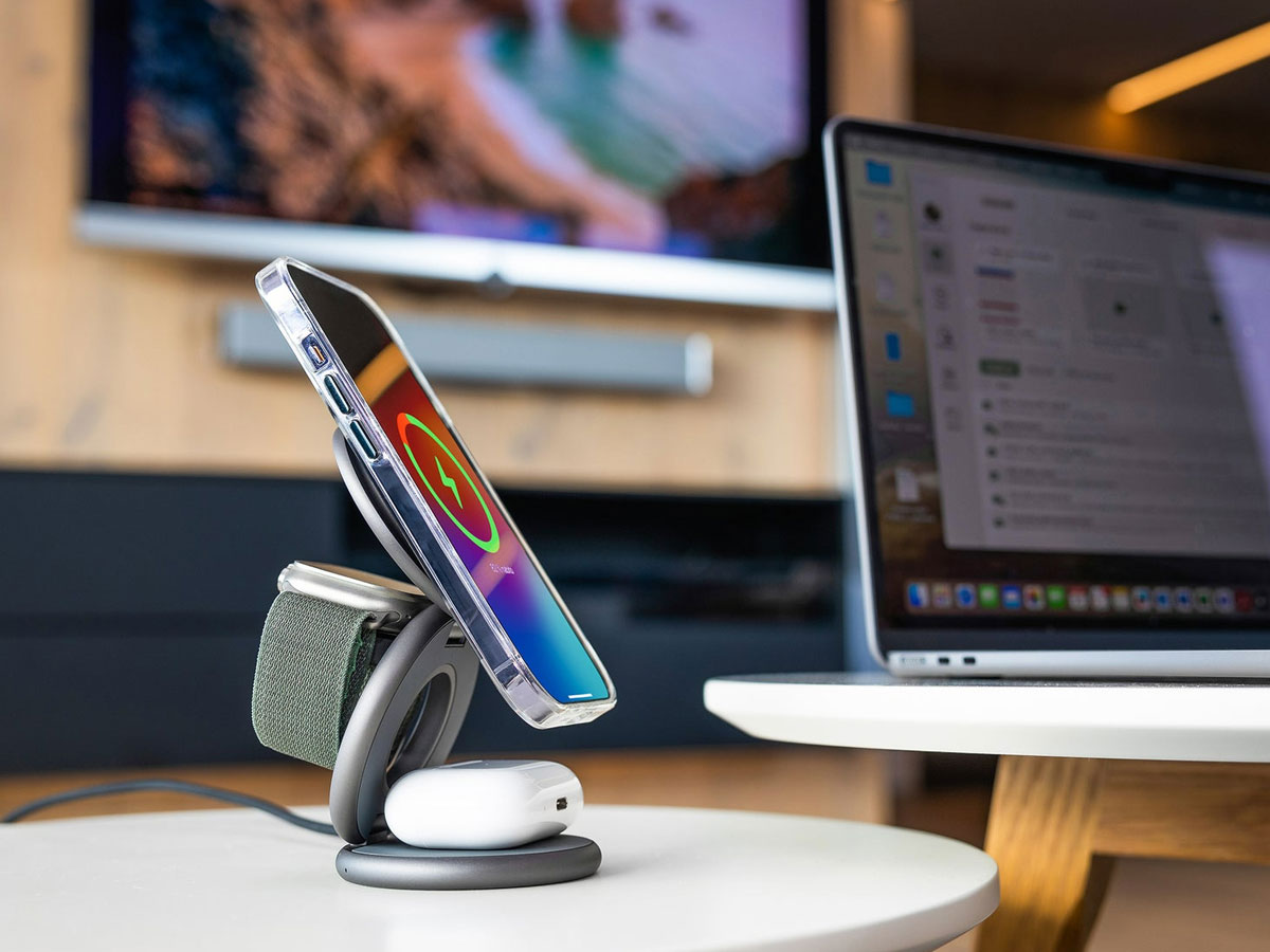 FIXED Induktive Ladestation 3 in 1 MagPowerstation Round grau