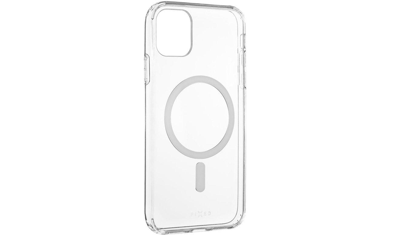 Etui FIXED MagPure für Apple iPhone 11 Clear - Vorderansicht im Winkel