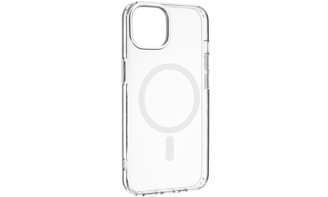 Etui FIXED MagPure für Apple iPhone 13 Clear - Vorderansicht im Winkel