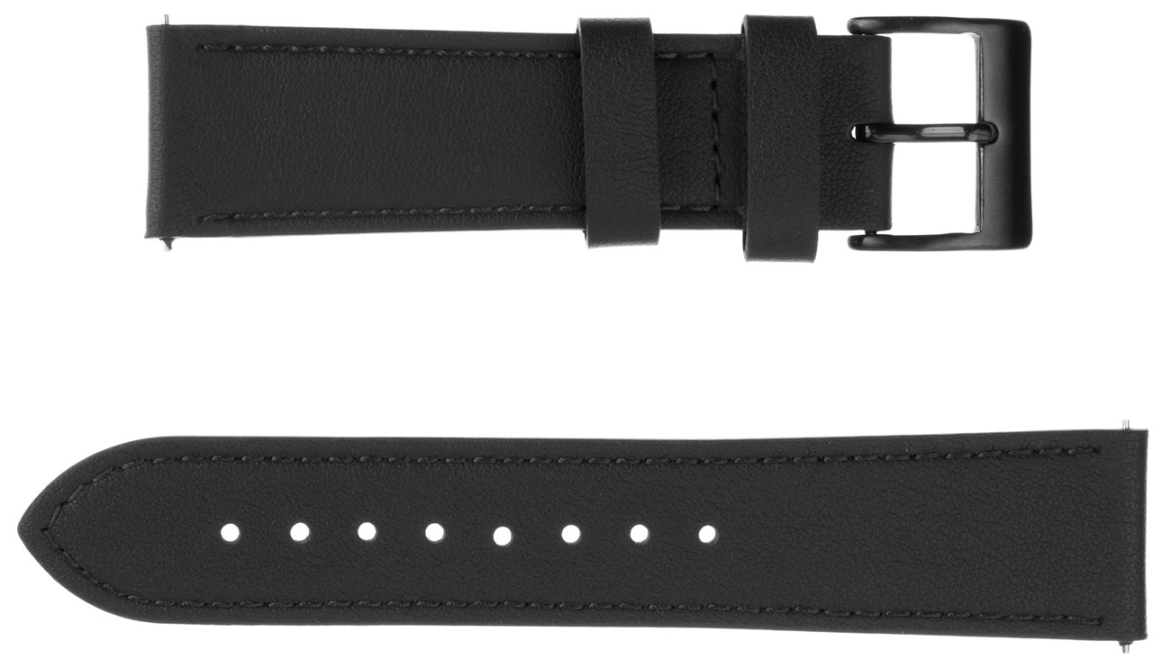 FIXED Lederarmband für Smartwatch (22 mm) Schwarz - Gesamtansicht