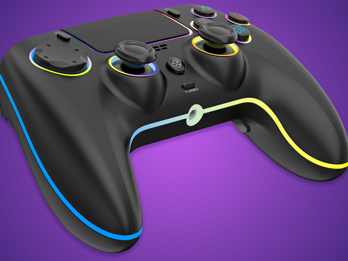 Controller FR-TEC FT0044 Obsidian Schwarz - Unteransicht mit Hintergrundgrafik