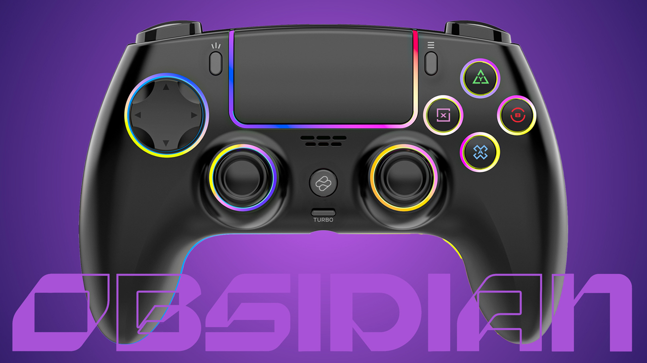 Controller FR-TEC FT0044 Obsidian Schwarz - Vorderansicht mit Hintergrundgrafik