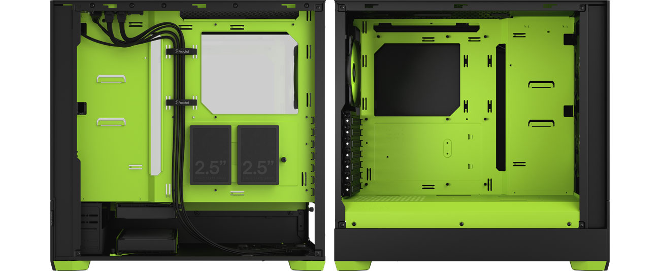 Fractal Design Pop Air RGB Green Core TG Clear Tint Innenraum