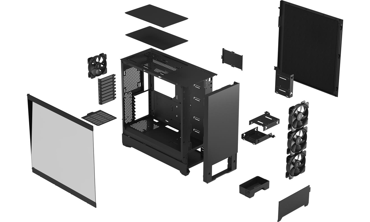 PC-Gehäuse Fractal Design Pop XL Silent Black TG Clear Tint Konstruktion