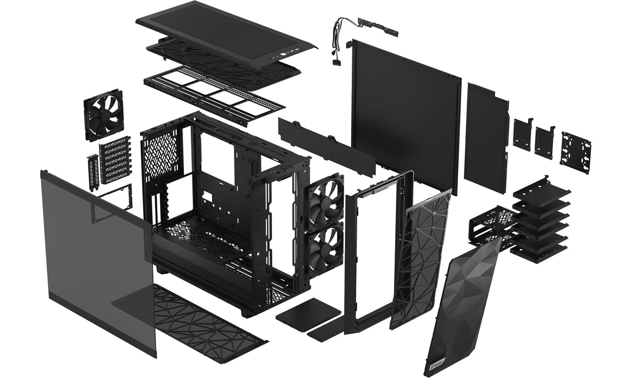 Fractal Design Meshify 2 Black TG Light Tint - Kühlung