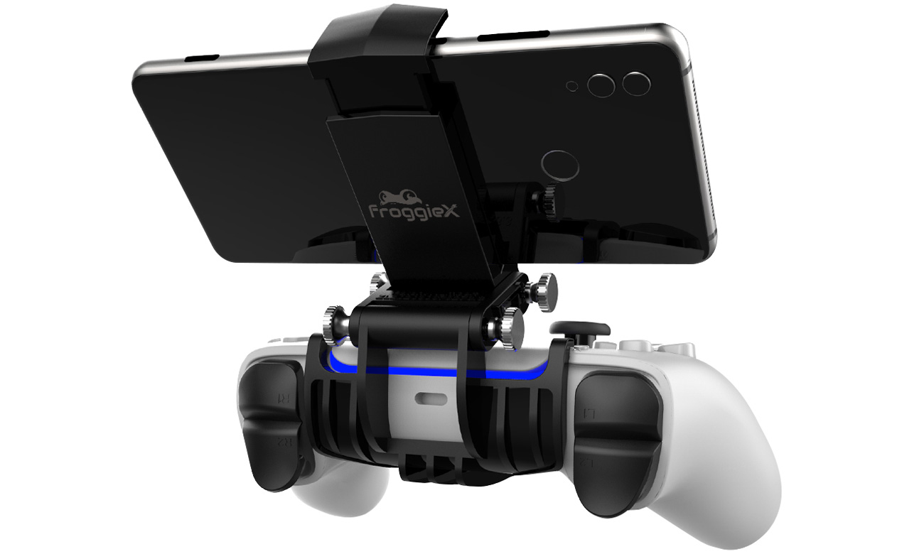 Telefonhalterung für DualSense-Controller (PS5) FroggieX FX-P5-CL-B - Bequemes und praktisches Design