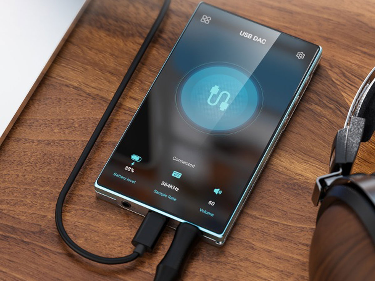 Tragbarer FiiO JM21 Sky Blue - Lifestyle-Grafik