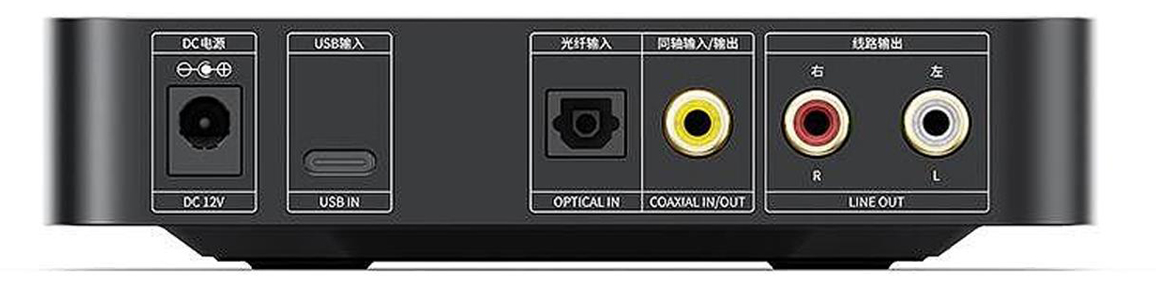 Schreibtischverstärker mit DAC FiiO K11 Schwarz - Rückansicht