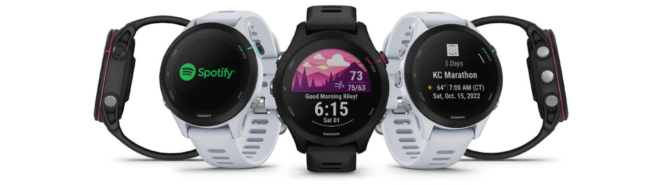 Sportuhr Garmin Forerunner 255s Music Milchquarz