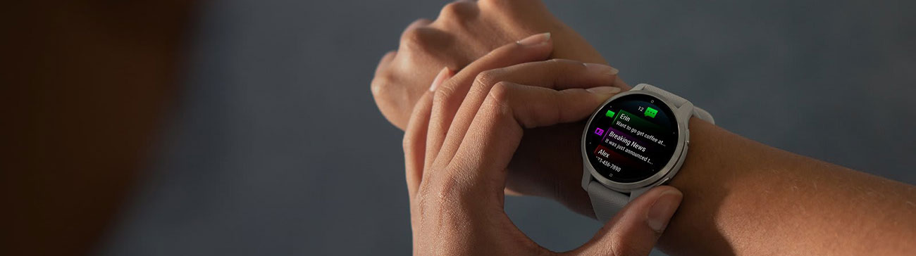 Garmin Venu 2S Armband und Display