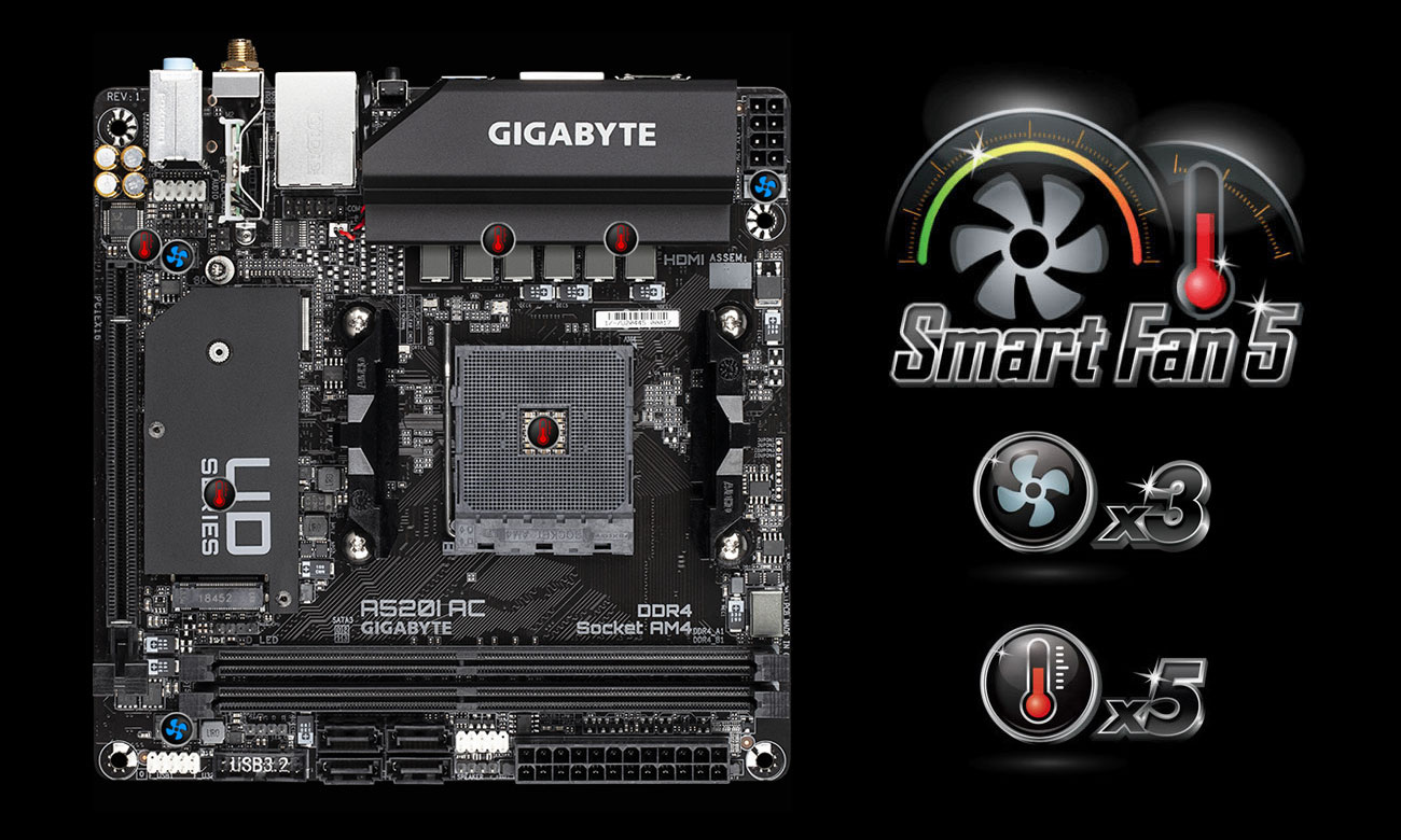 Gigabyte A520I AC - Smart Fan 5