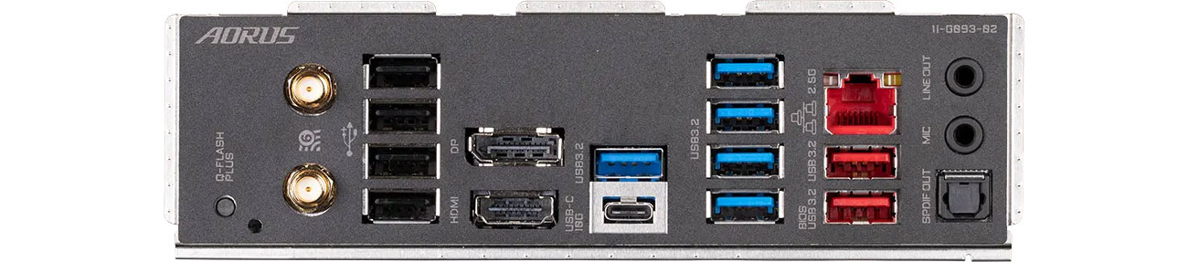 Gigabyte B650M AORUS ELITE AX Porty