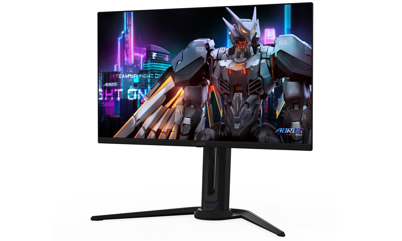 Gigabyte AORUS FO27Q3 widok z przodu pod kątem