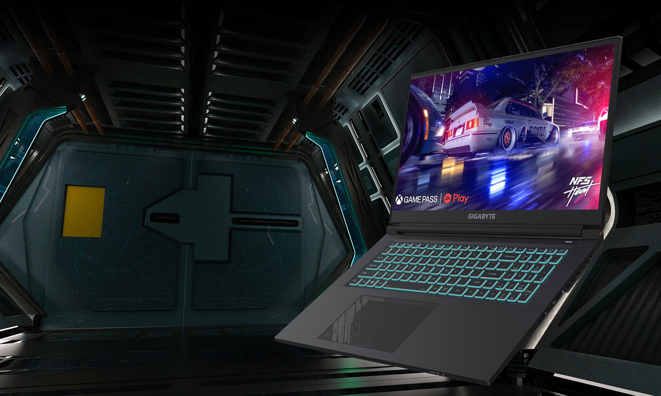 Gigabyte G7 KF ekran z klawiaturą