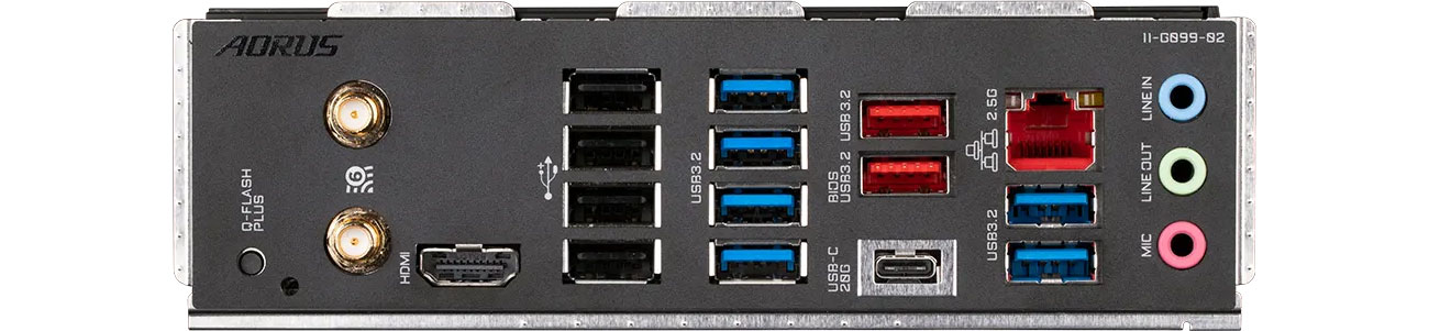 Gigabyte X670 AORUS ELITE AX Porty