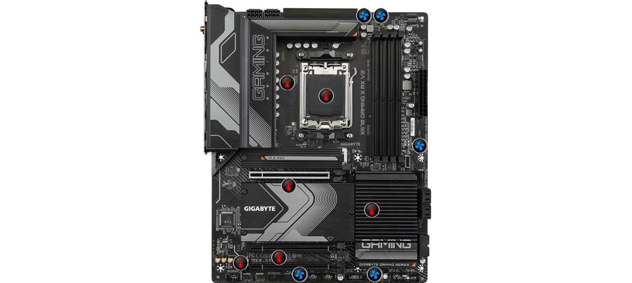 Gigabyte X670 GAMING X AX V2 Chłodzenie