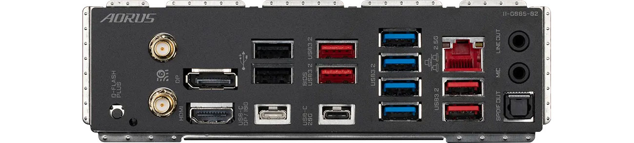 Gigabyte X670E AORUS MASTER Porty