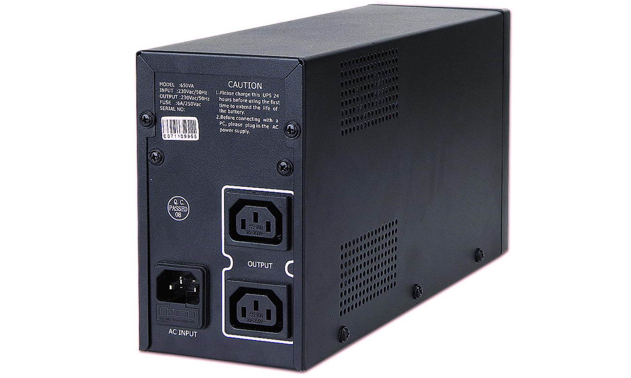 Notstromversorgung Gembird UPS 650VA Line-in 2x IEC C13